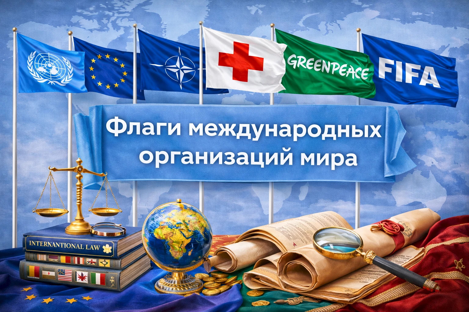 Флаги международных организаций мира