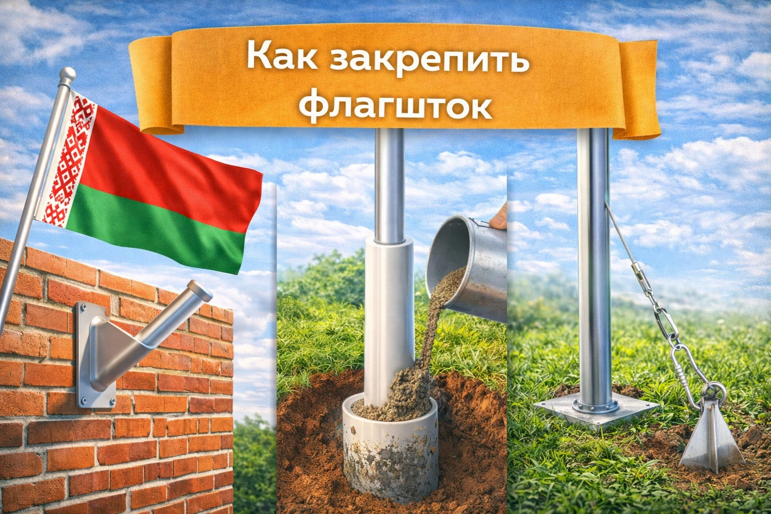 Как закрепить флагшток